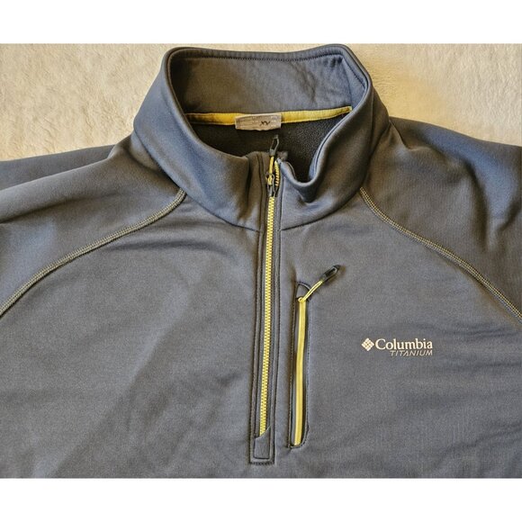 Columbia Titanium Men's Gray Long Sleeve 1/4 Zip Polartec Amni-Wick Sweater XXL - Picture 4 of 15